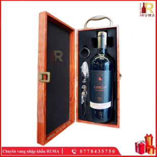 Set quà tặng 1 chai vang Ý Capello - Hộp sơn mài