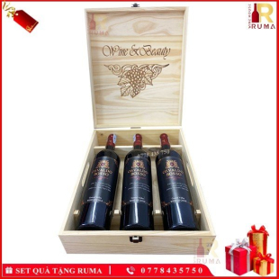 Set quà tặng 3 chai rượu vang Chile Osvaldo