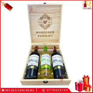 Set quà tặng 3 chai rượu vang Pháp France Maison