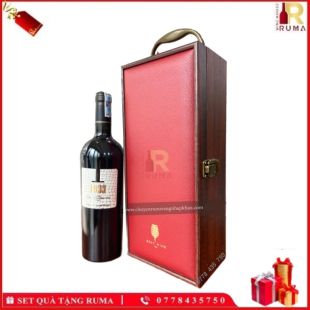 Set Quà Tặng Hộp Da 1 Chai Rượu Vang Ý 1933 Rosso - GMD