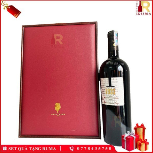 Set quà tặng hộp da 2 chai rượu vang Ý 1933 Rosso - GMD
