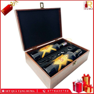 Set quà tặng hộp da 2 chai rượu vang Ý 68 - GMD