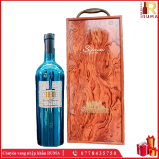 Set quà tặng 1 chai vang Ý 1933 Blue - Hộp sơn mài