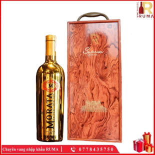 Set quà tặng 1 chai vang Ý Morata - Hộp sơn mài nâu