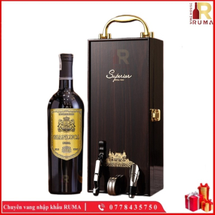 Set quà tặng 1 chai vang Ý Gianluca - Hộp sơn mài